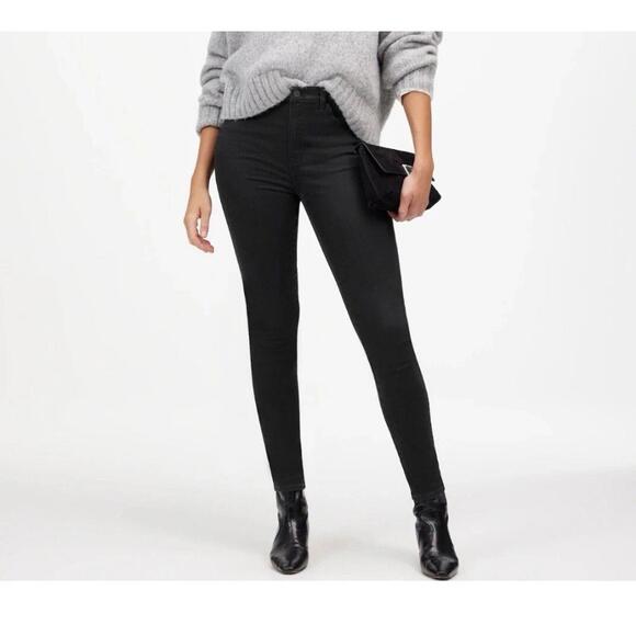 NWT Madewell 10" High-Rise Skinny Jeans in Black Frost Size 29 - Picture 1 of 8